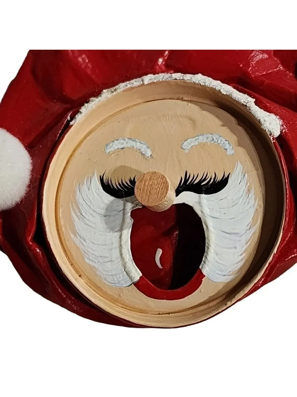 Soda can Santa Hand painted Santa ornament smash can unique one of a kind